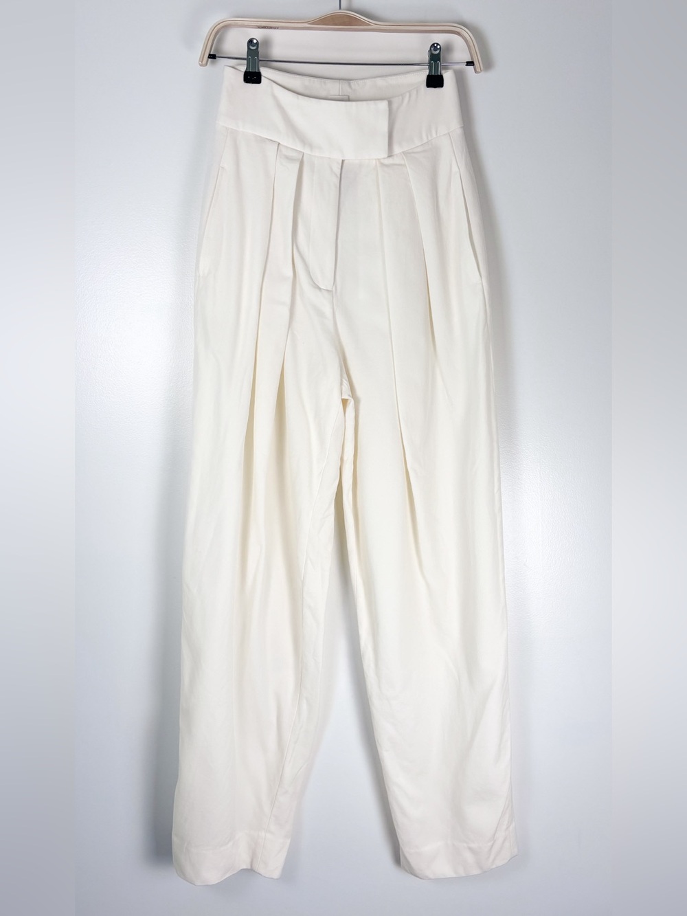 Helsa Revolve Cream High Waist Pleated Wool Suit Trouser Dress Pants Size XS NWD - Picture 5 of 13